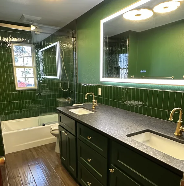 Bathroom Renovation with Green Tile