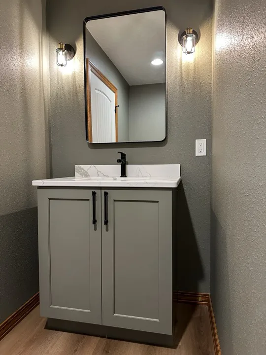 Powder room renovation in Great Falls